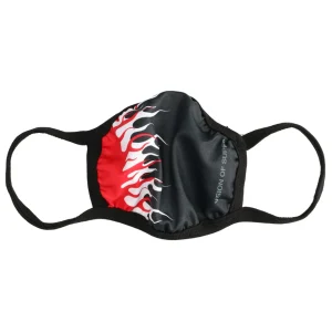 Double Flame Face Mask Nero e Rosso