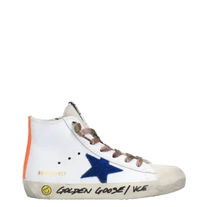 Sneakers Francy Bianca, Bluette e Arancio