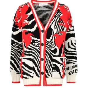 Philosophy di Lorenzo Serafini | Cardigan Beige e Rosso