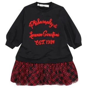 Philosophy di Lorenzo Serafini Kids | Abito Nero e Rosso