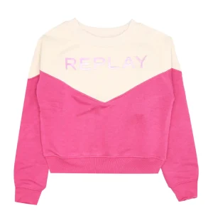Replay & Sons Junior | Felpa Bianco e Rosa