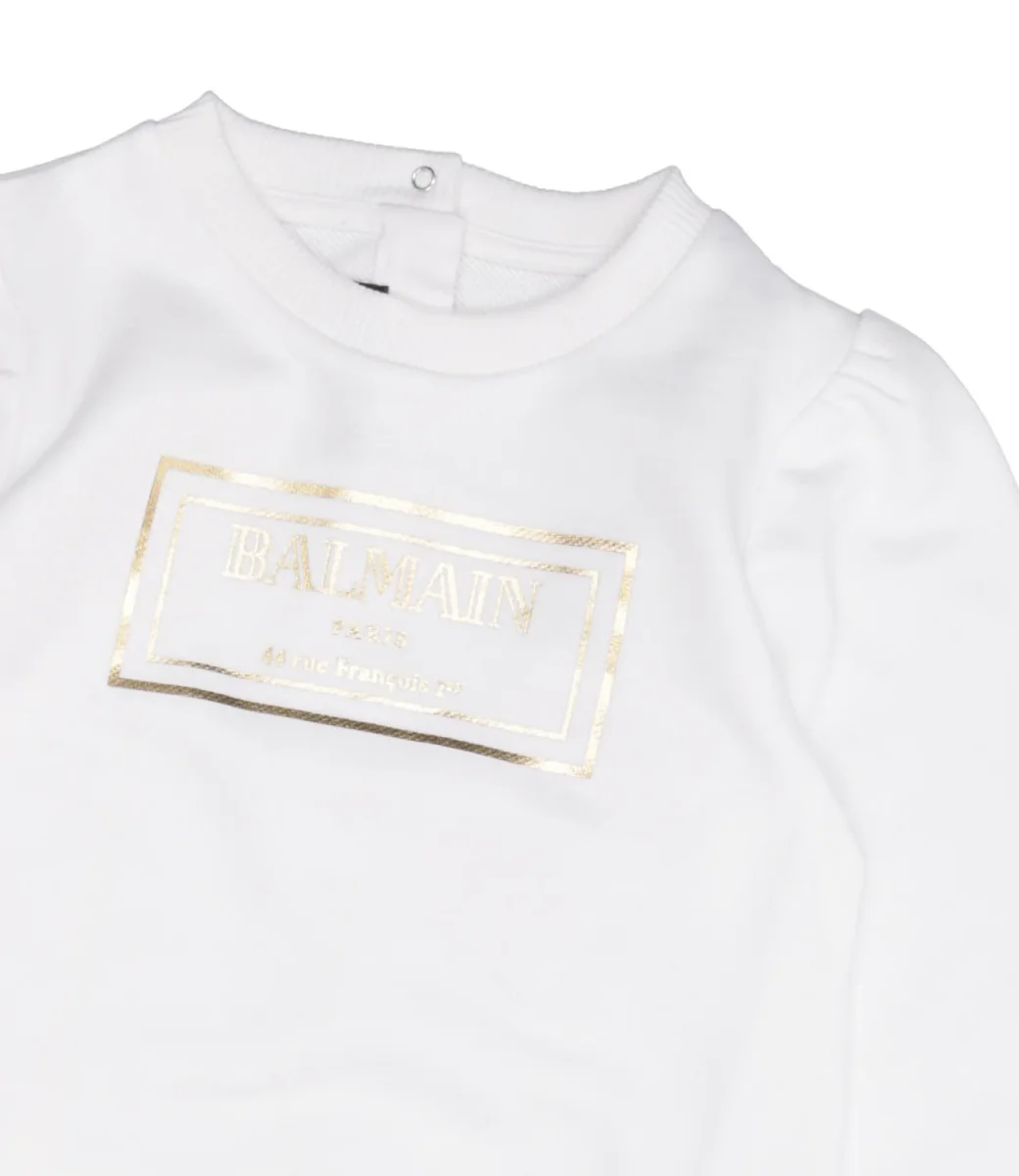 Balmain Kids | Abito Bianco e Oro - immagine 4