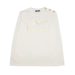 Balmain Kids | T-Shirt Avorio e Oro
