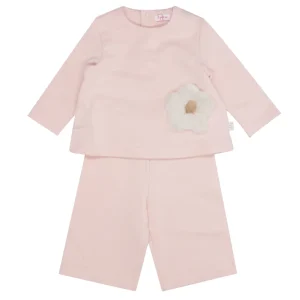 Il Gufo | Set Maglia+Pantalone Panna e Rosa