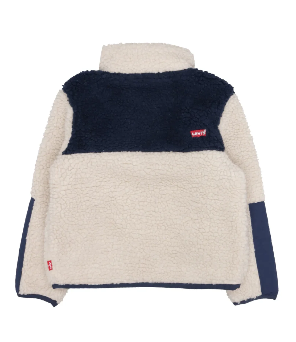 Levis Kids | Giubbotto Color Block Sherpa Trucker Beige e Blu - immagine 3