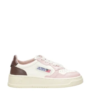 Autry Kids | Sneakers Medalist Low Bianco Marrone e Rosa