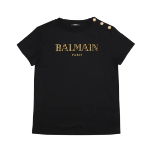 Balmain Kids | T-Shirt Nero e Oro