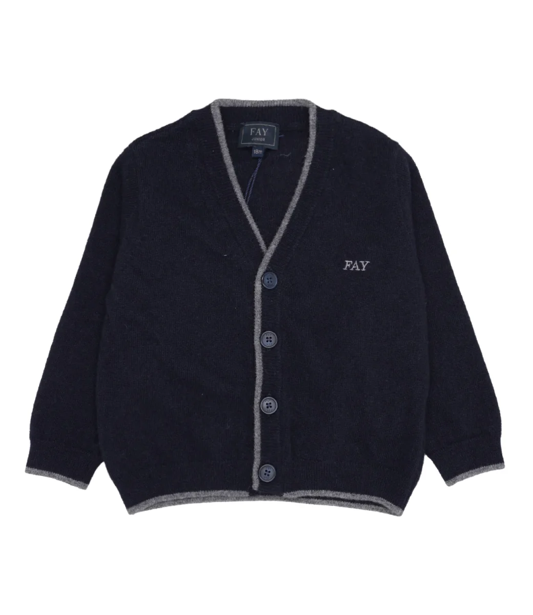 Fay Junior | Cardigan Blu e Grigio - immagine 2