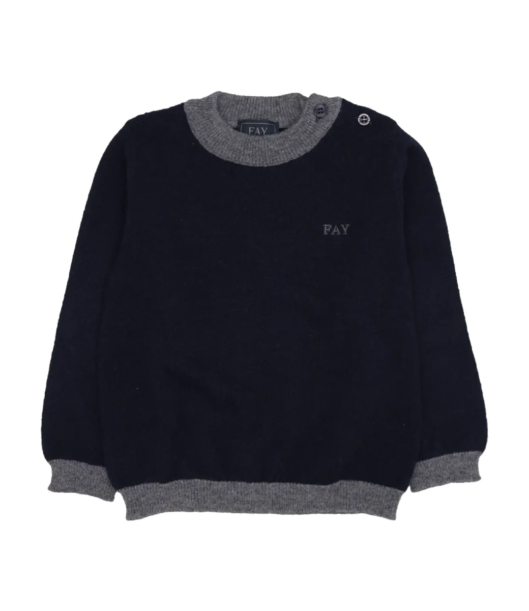 Fay Junior | Maglia Blu e Grigio - immagine 2