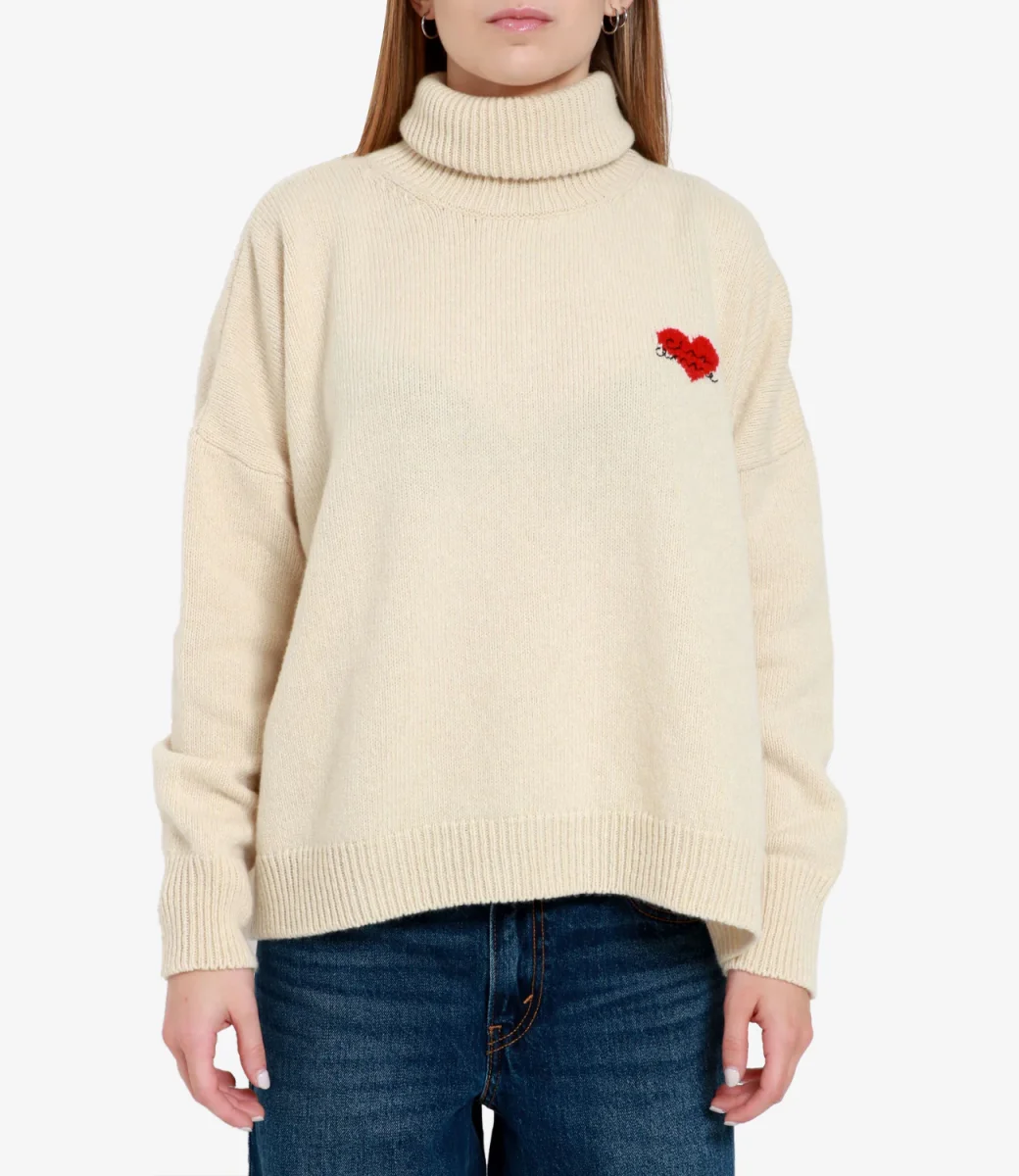 Giada Benincasa | Maglia Heart beat Beige - immagine 3