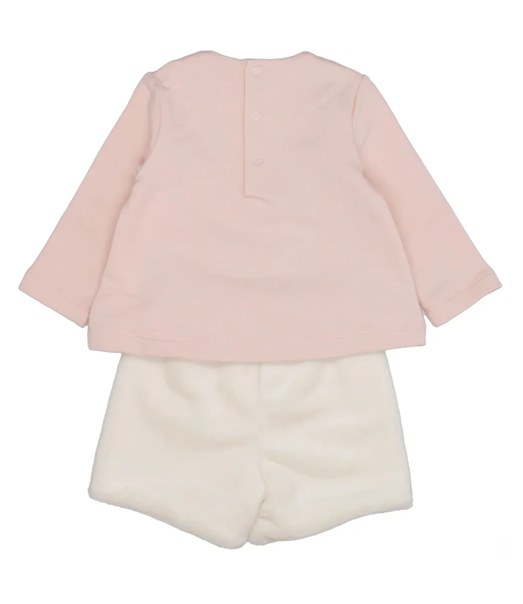 Il Gufo | Set Maglia e Shorts Rosa e Latte - immagine 3