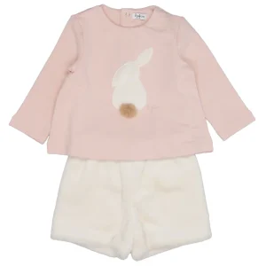 Il Gufo | Set Maglia e Shorts Rosa e Latte