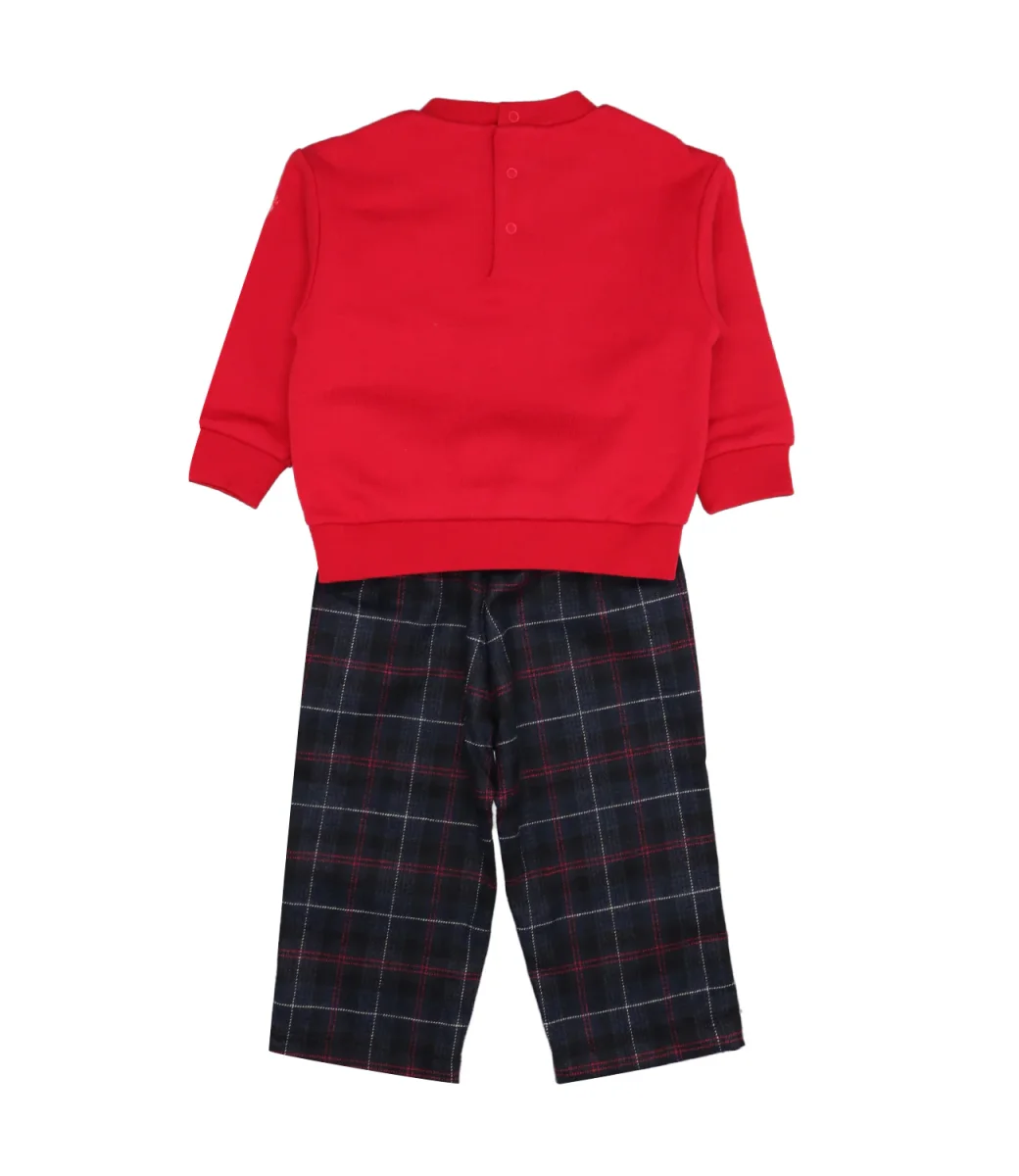 Il Gufo | Set Felpa e Pantalone Rosso e Blu scuro - immagine 3