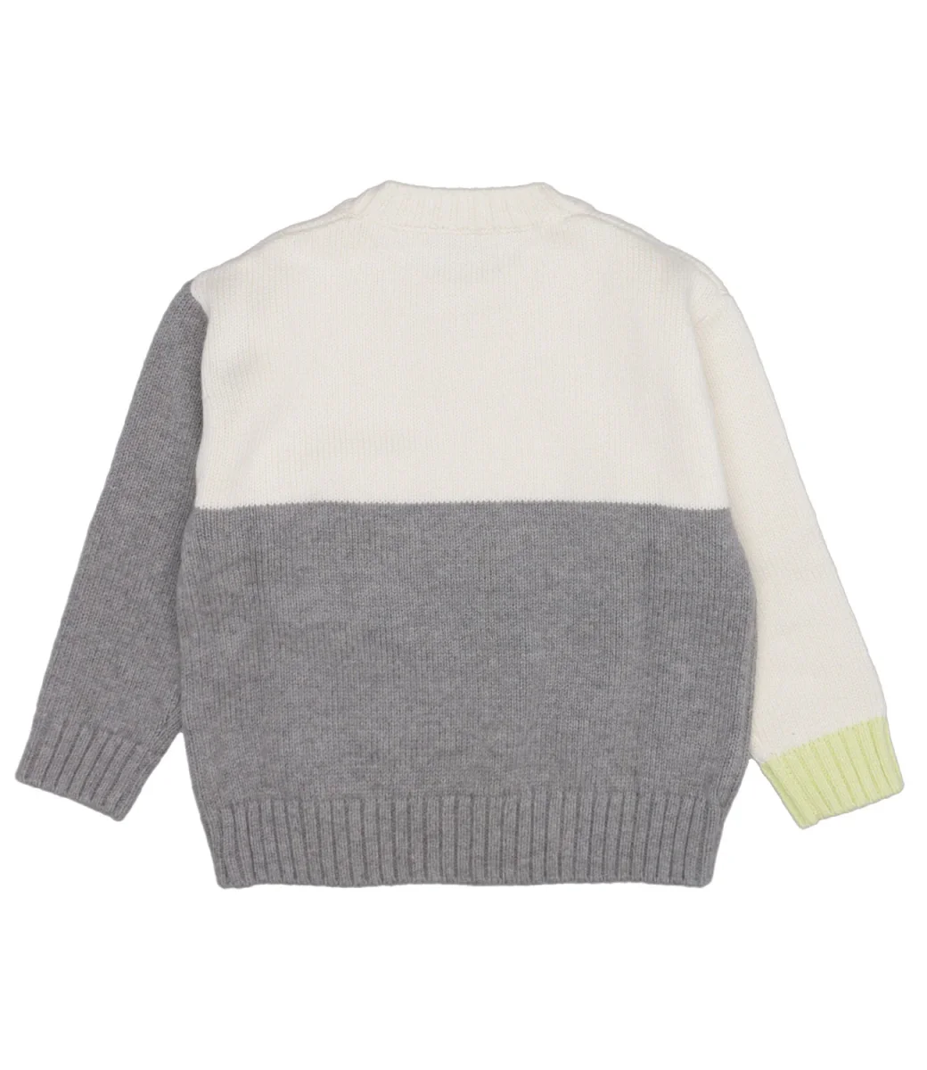 Il Gufo | Maglia Tricot Panna e Grigio - immagine 3