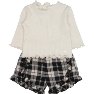 Lalalù | Set Maglia e Short Bianco e Nero