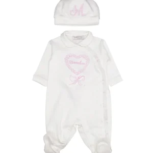 Monnalisa | Set Tutina e Cappello Bianco e Rosa