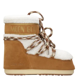 Moon Boot | Tronchetto MB Icon Low Shearling Whisky e Bianco sporco
