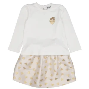 Moschino Baby | Set Maglia e Gonna Bianco e Oro