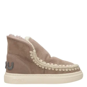 Mou | Tronchetto Eskimo Sneaker Bold Glitter Logo Tortora