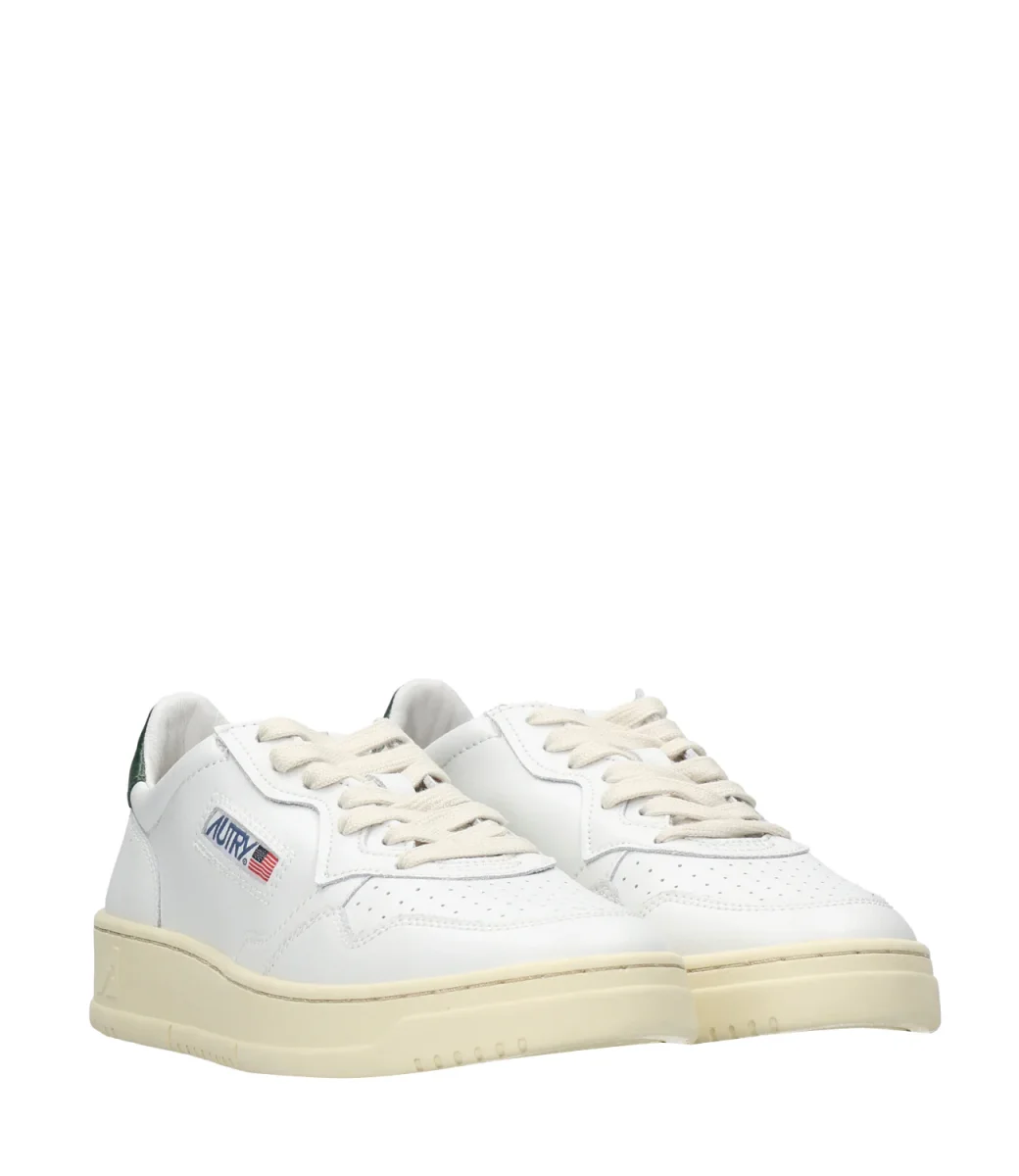 Autry | Sneakers Medalist Low Man Bianca e Verde Scuro - immagine 3