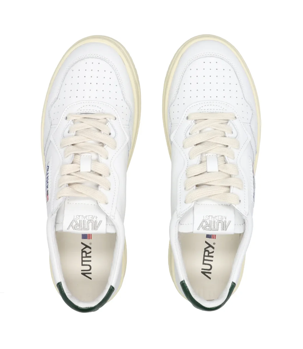 Autry | Sneakers Medalist Low Man Bianca e Verde Scuro - immagine 6