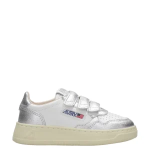 Autry Kids | Sneakers Kidstripes Low Bianco e Argento