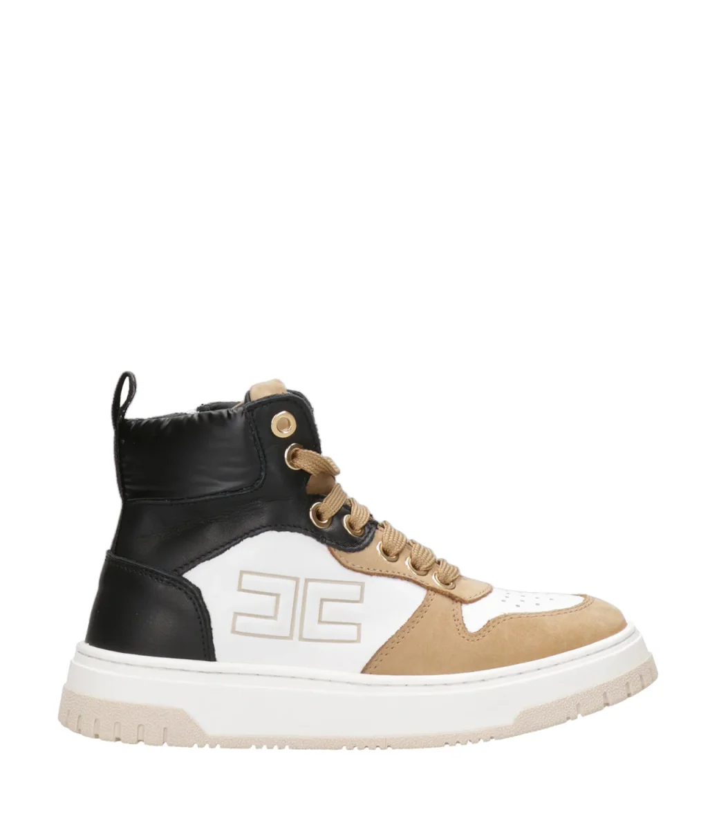 Elisabetta Franchi La Mia Bambina | Sneakers Alta Miele e Nero - immagine 2