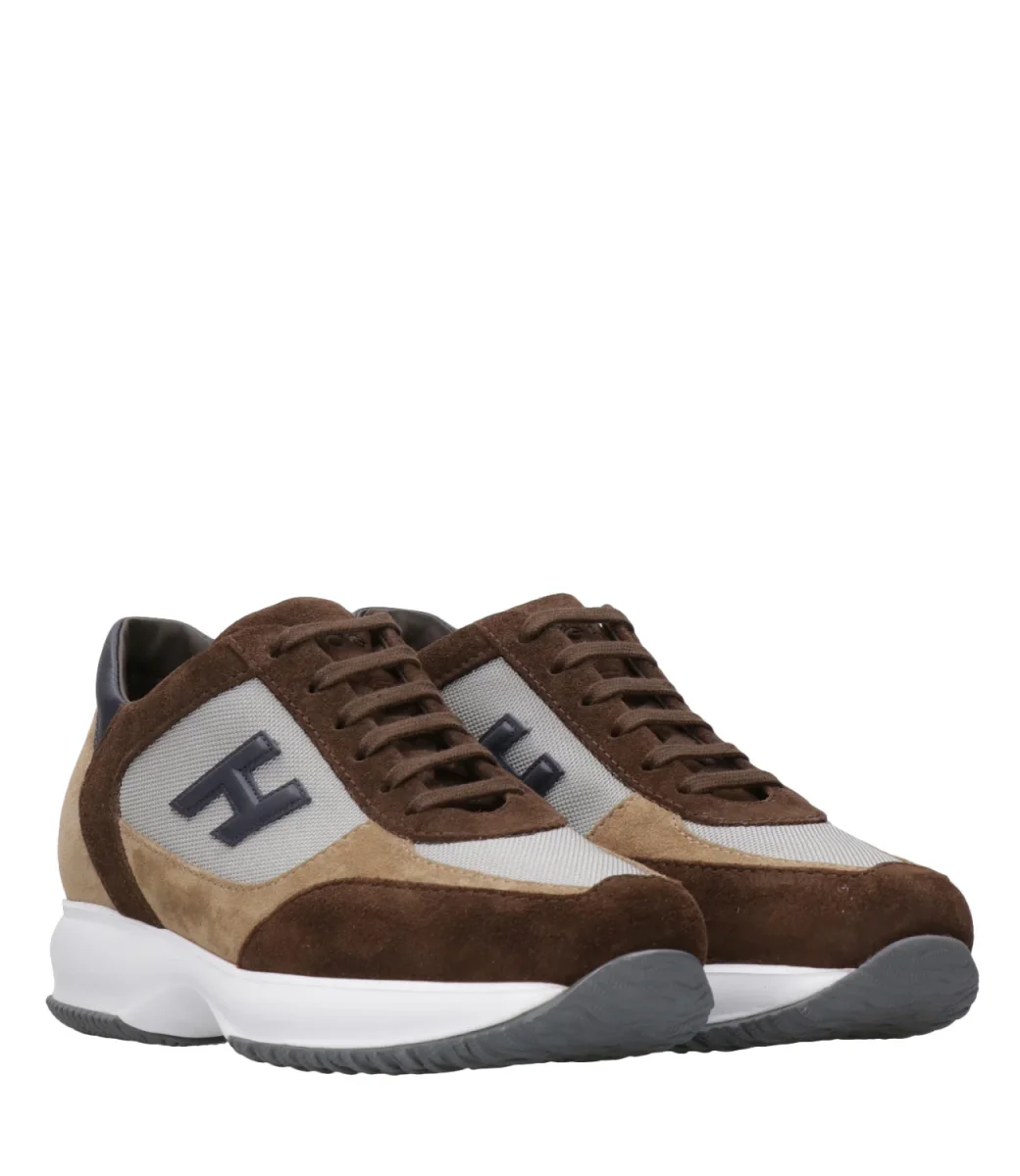 Hogan | Sneakers Interactive H 3D Marrone Tabacco e Grigio - immagine 3