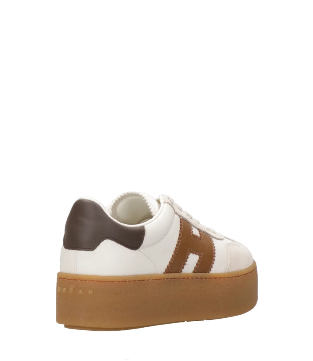Hogan | Sneakers H698 Allacciato H Avorio e Biscotto - immagine 4