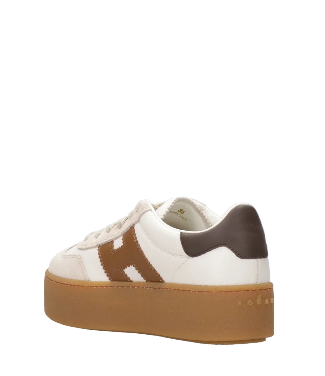 Hogan | Sneakers H698 Allacciato H Avorio e Biscotto - immagine 5