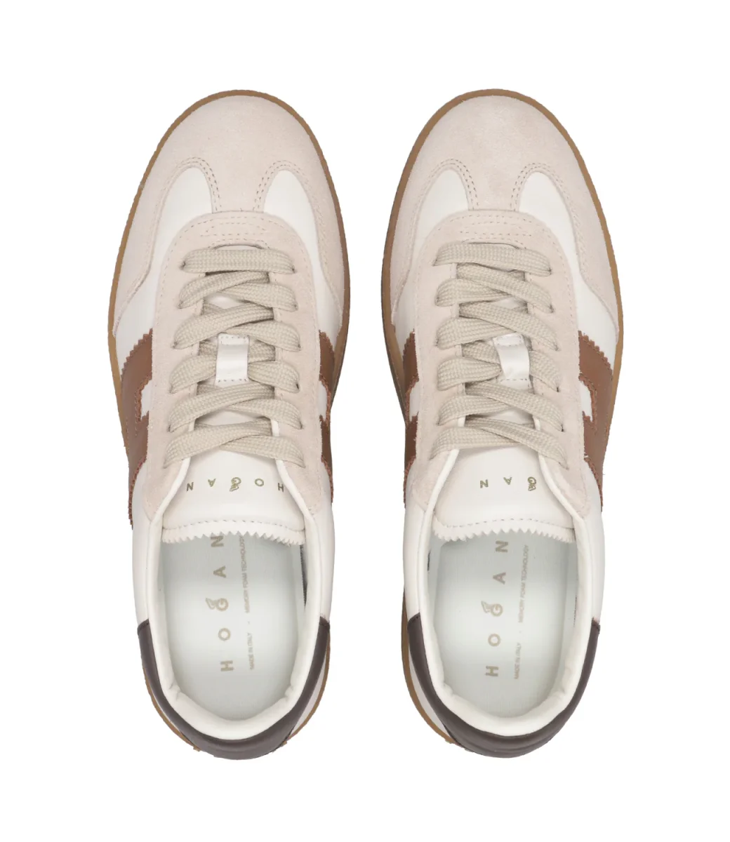 Hogan | Sneakers H698 Allacciato H Avorio e Biscotto - immagine 6