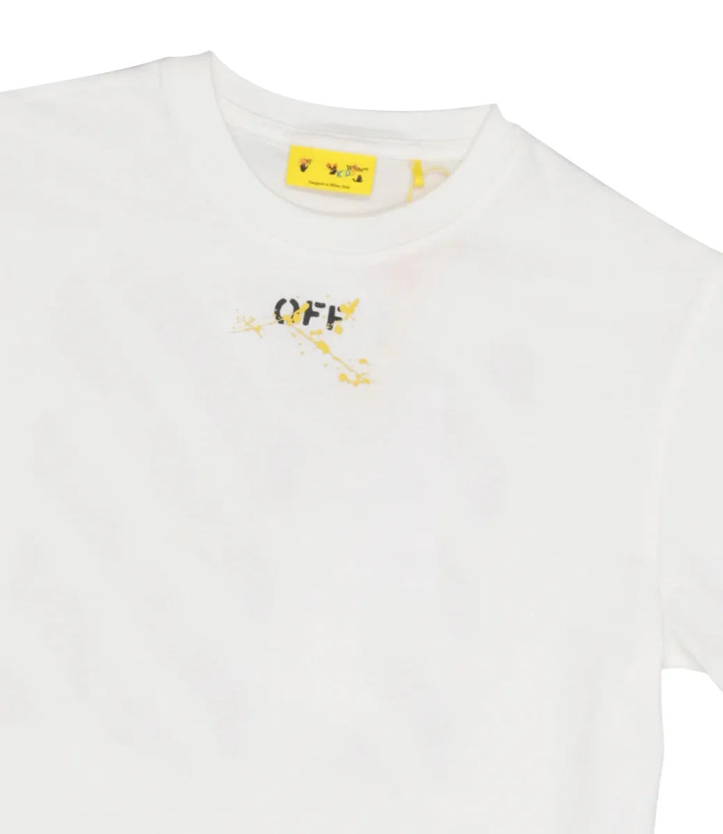 Off White Kids | T-shirt Bianco e Giallo - immagine 4