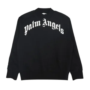Palm Angels Kids | Felpa Classic Curved Logo Nero