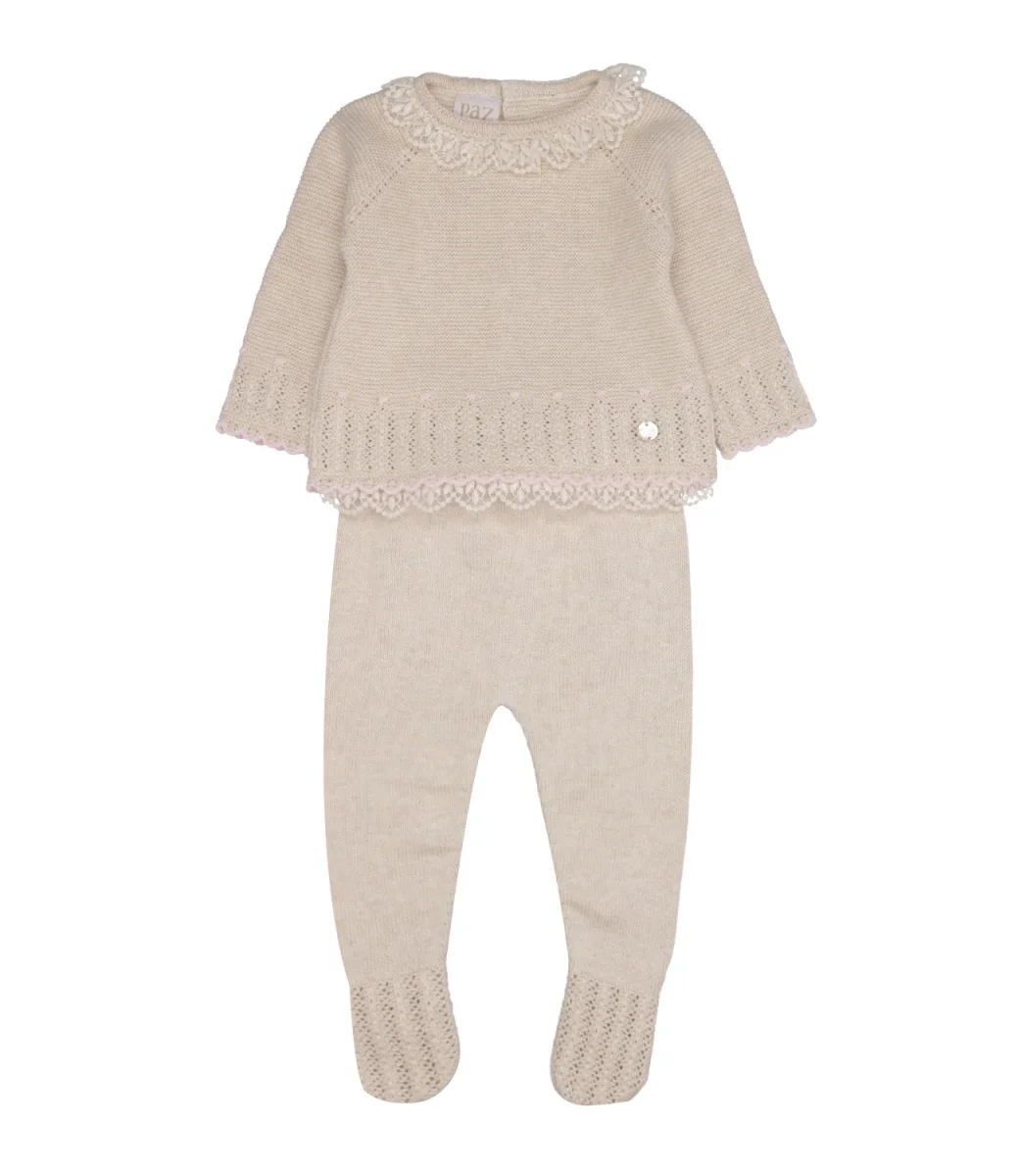 Paz Rodriguez | Set Maglia e Leggings Alegria Marrone Chiaro e Rosa