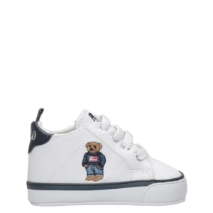 Ralph Lauren Childrenswear | Sneakers Quilton Bear Gore Bianco e Blu navy