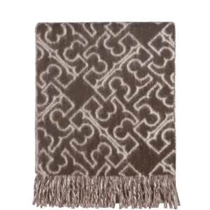 Tory Burch | Sciarpa Puzzle Logo Marrone e Avorio