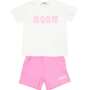 Set Maglia e Bermuda Bianco e Rosa