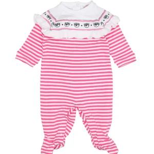 Chiara Ferragni Kids | Tutina Logomania Bianca e Rosa