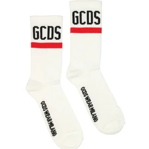 GCDS | Calzini Logo Bianco