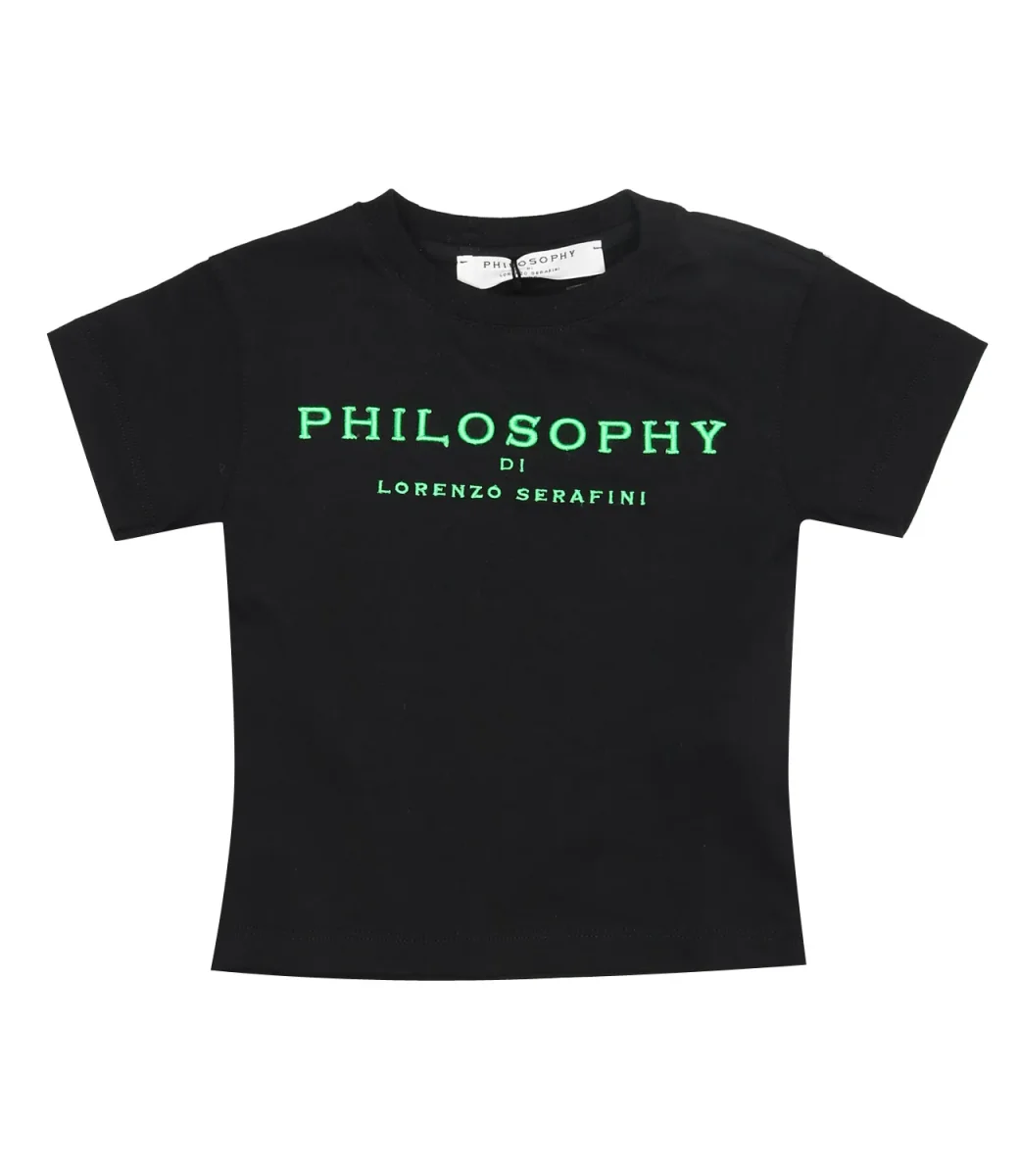 Philosophy di Lorenzo Serafini Kids | T-Shirt Nera e Verde - immagine 2