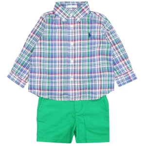 Ralph Lauren Childrenswear | Set Camicia e Bermuda Multicolor e Verde