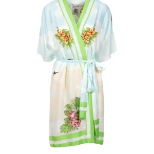 Semicouture | Caftano Aaliyhan Verde e Celeste