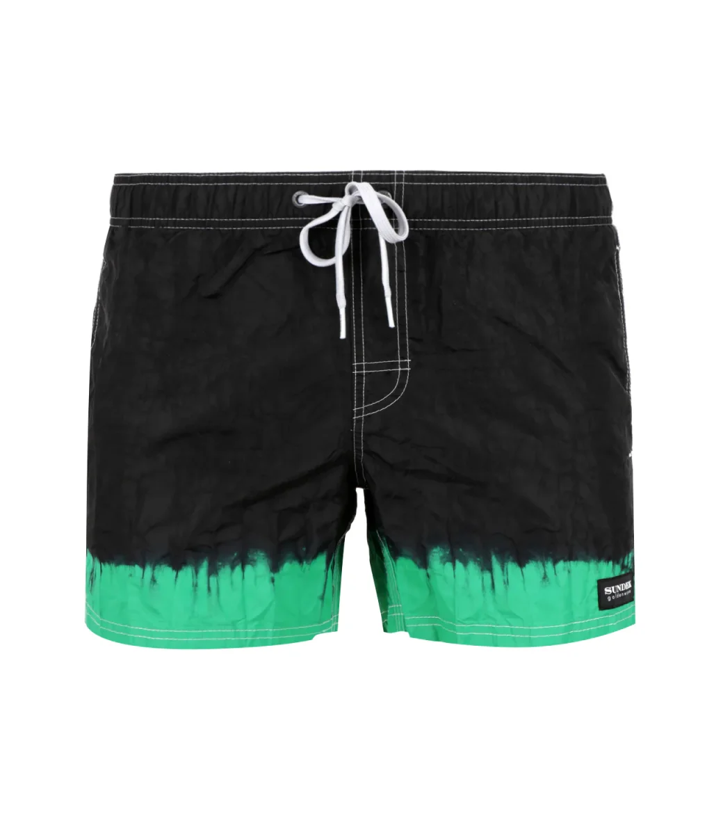 Sundek Golden Wave | Costume Boxer Tie&Dye Swim Nero e Verde