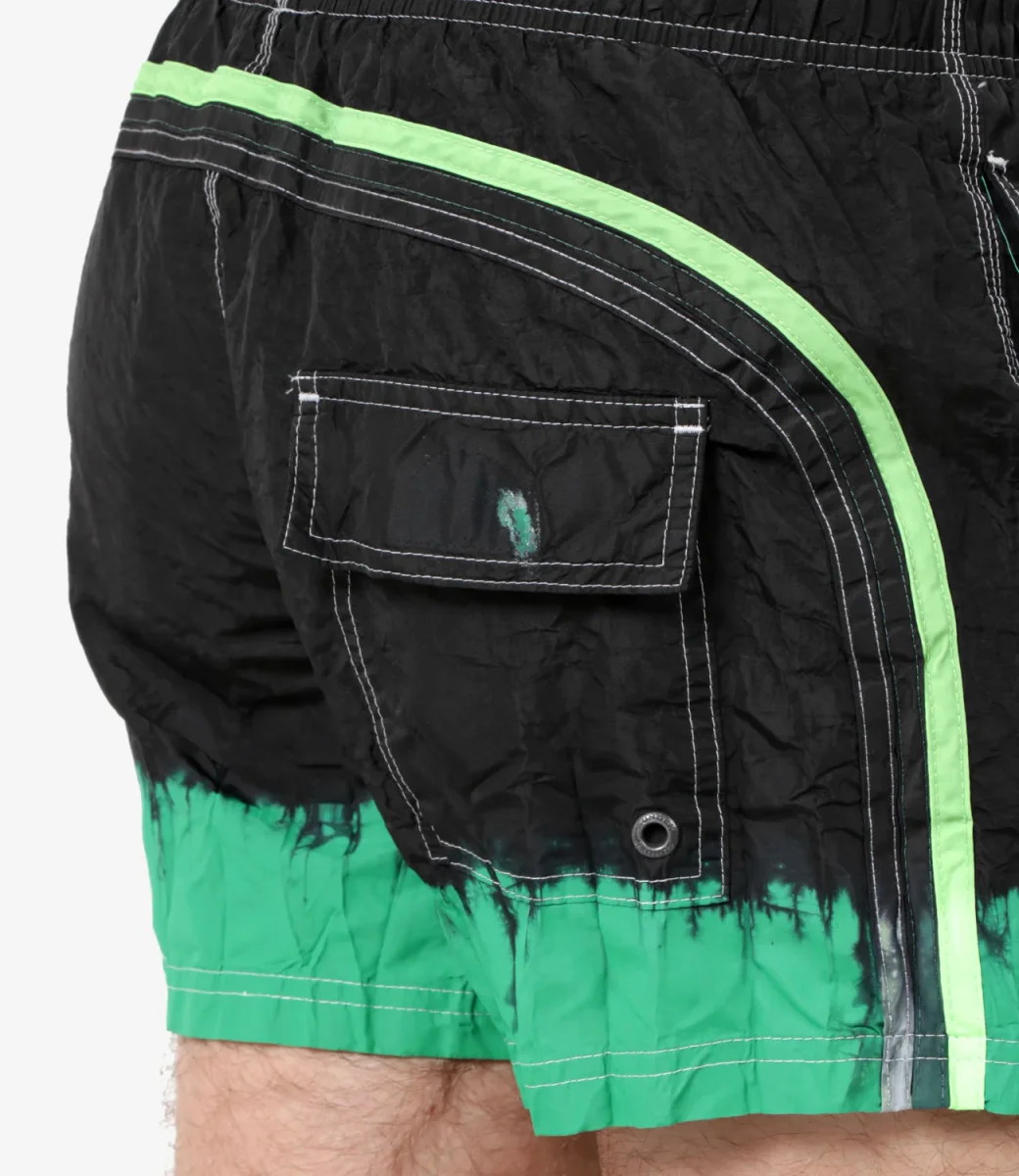 Sundek Golden Wave | Costume Boxer Tie&Dye Swim Nero e Verde - immagine 5