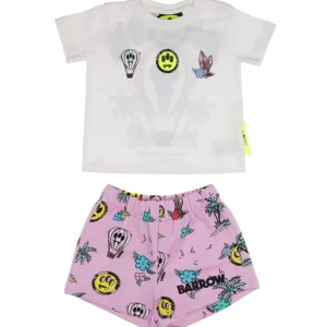 Barrow Kids | Set T-Shirt+Bermuda Bianco e Rosa