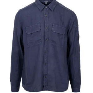 C.P. Company | Camicia Lino twin pochets Blu