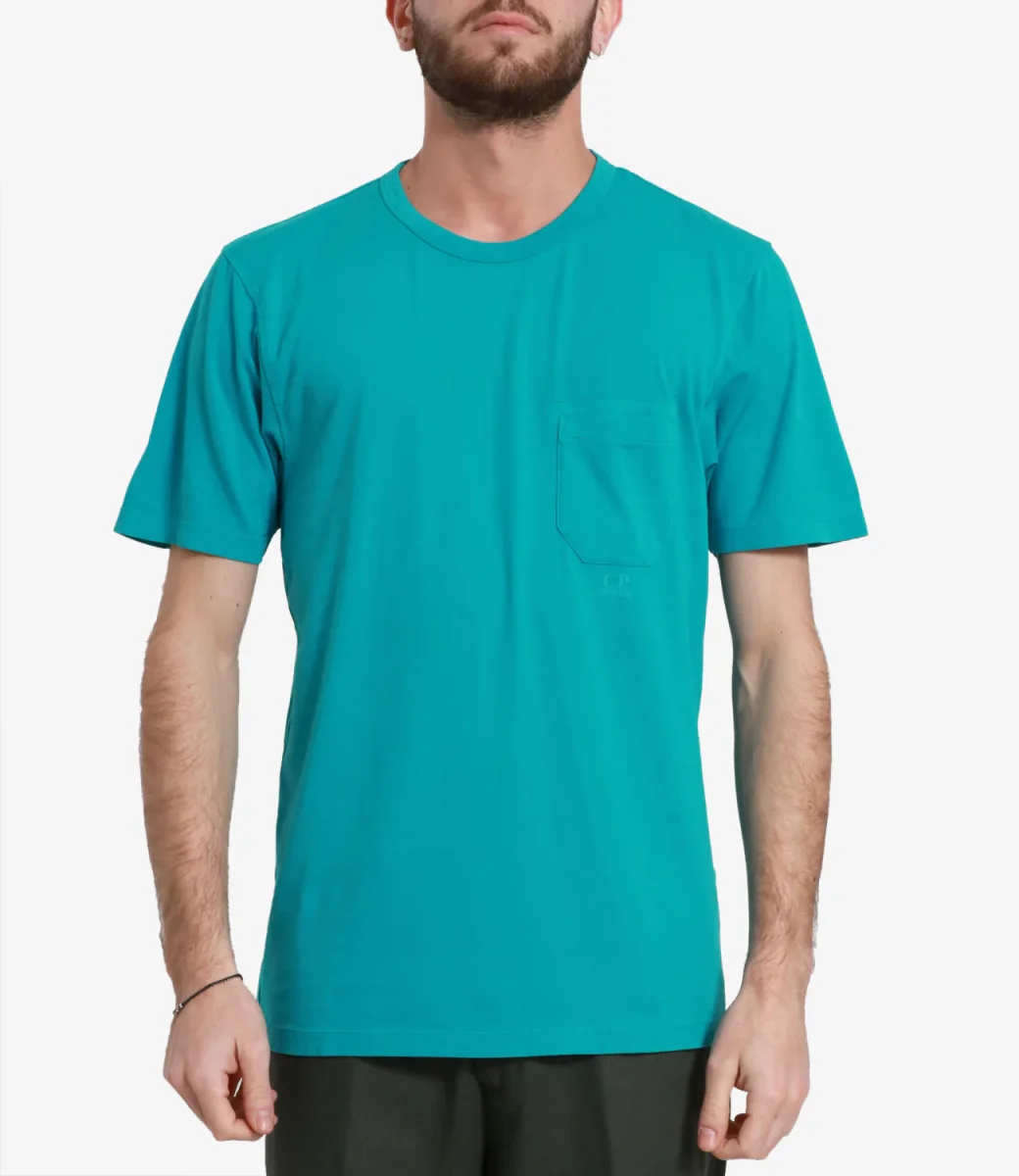 C.P. Company | T-Shirt Jersey Pocket Turchese - immagine 3