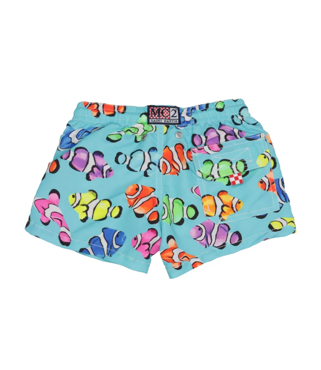 MC2 Saint Barth Kids | Costume Boxer Celeste e Giallo - immagine 3