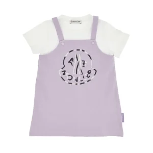 Moncler Junior | Set T-Shirt e Gonna Bianco e Lilla