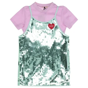 N 21 Kids | Abito verde acqua